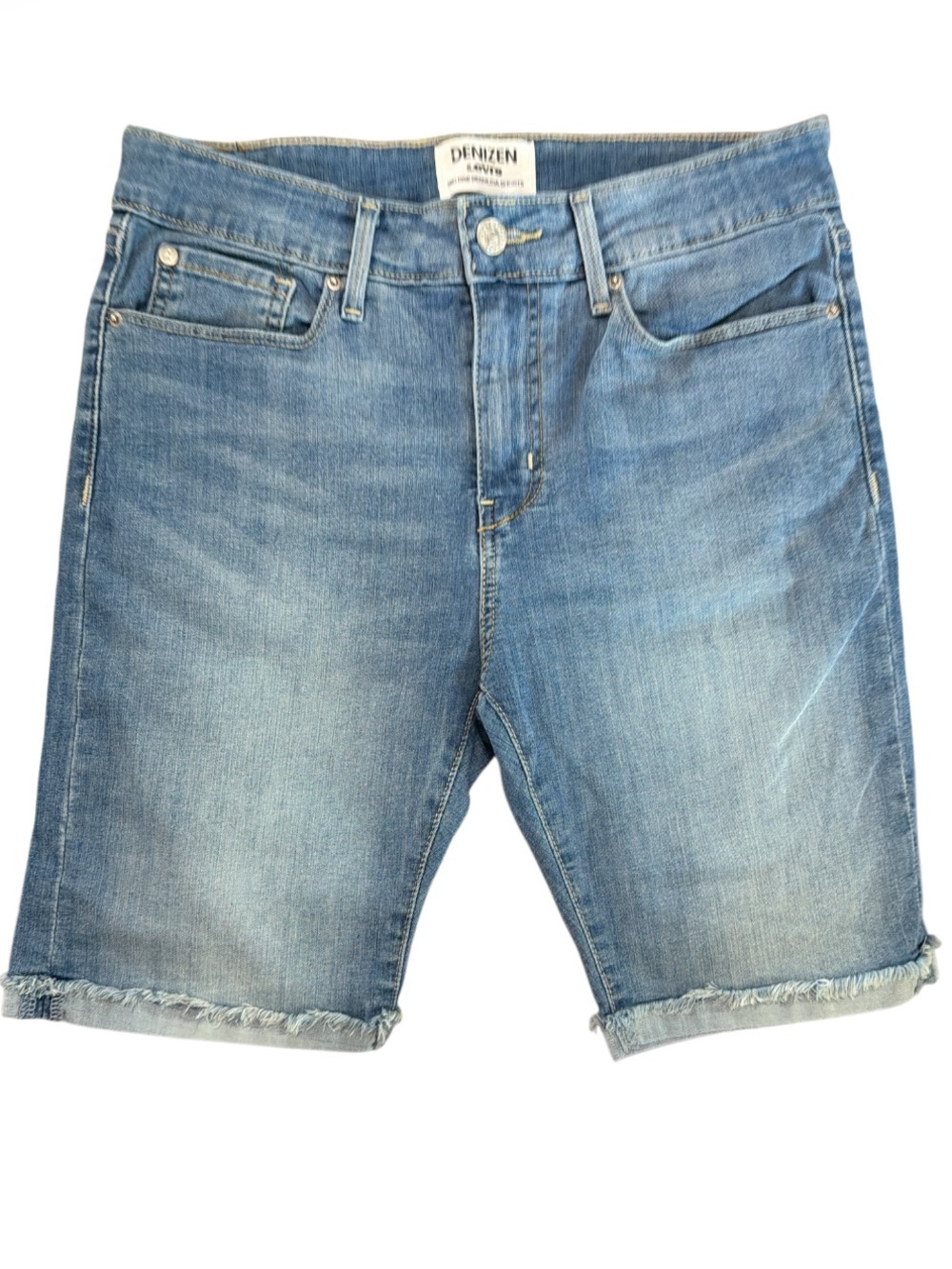 Denizen from Levi's Faded Light Blue Frayed-Hem Denim Shorts